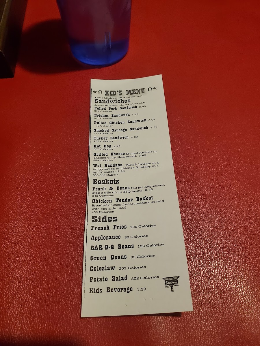 Menu Bandana's Bar-B-Q Mt. Vernon Il-4